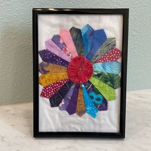 Framed Dresden Plate Quilt Block 5x7